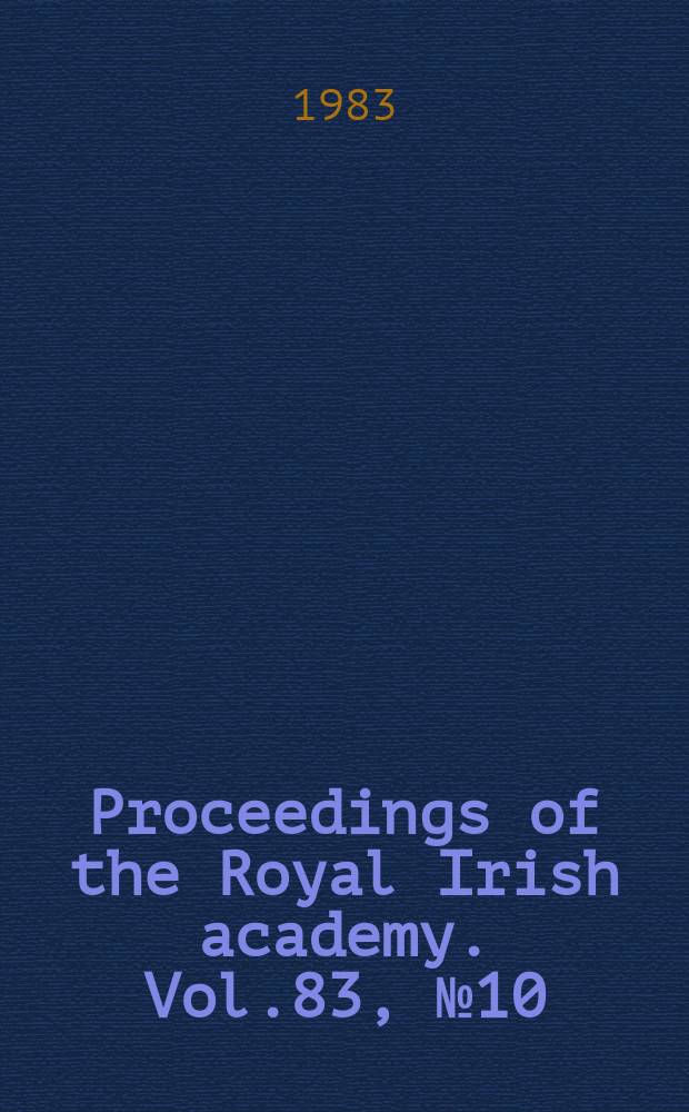 Proceedings of the Royal Irish academy. Vol.83, №10 : Armchair folklore