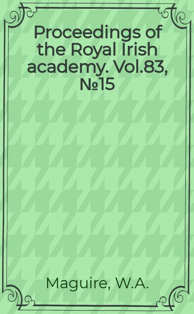 Proceedings of the Royal Irish academy. Vol.83, №15 : A resident landlord of his local