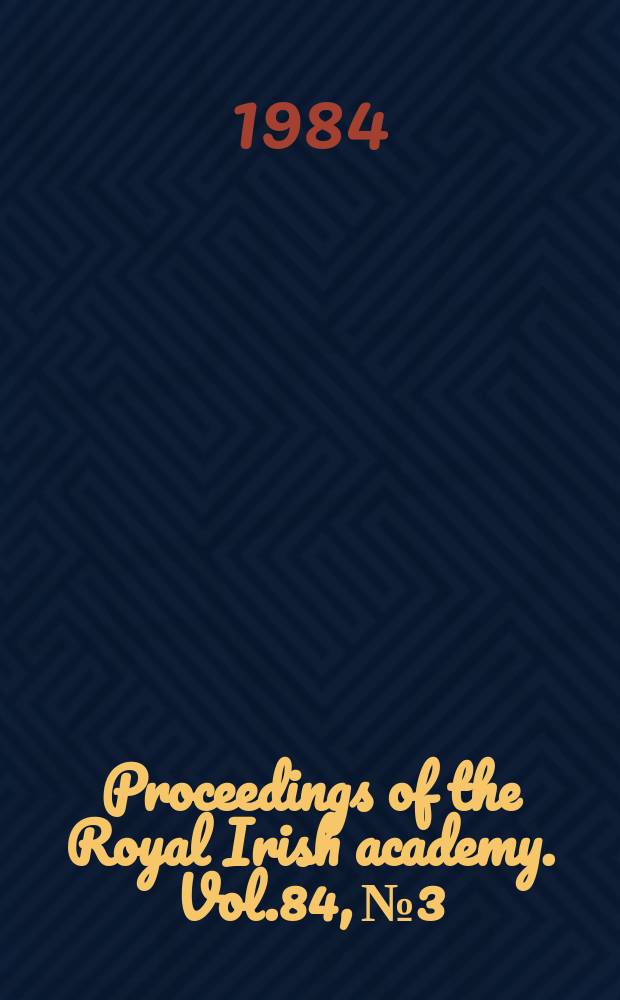 Proceedings of the Royal Irish academy. Vol.84, №3 : Estimates for haronies of minimum level...
