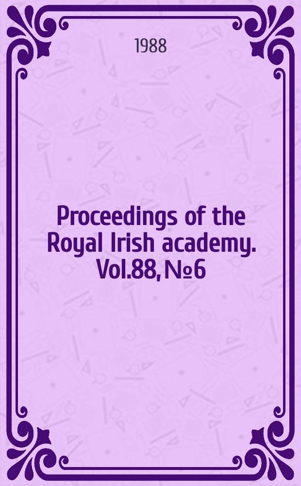 Proceedings of the Royal Irish academy. Vol.88, №6 : Some aspects of genesis B as old English verse