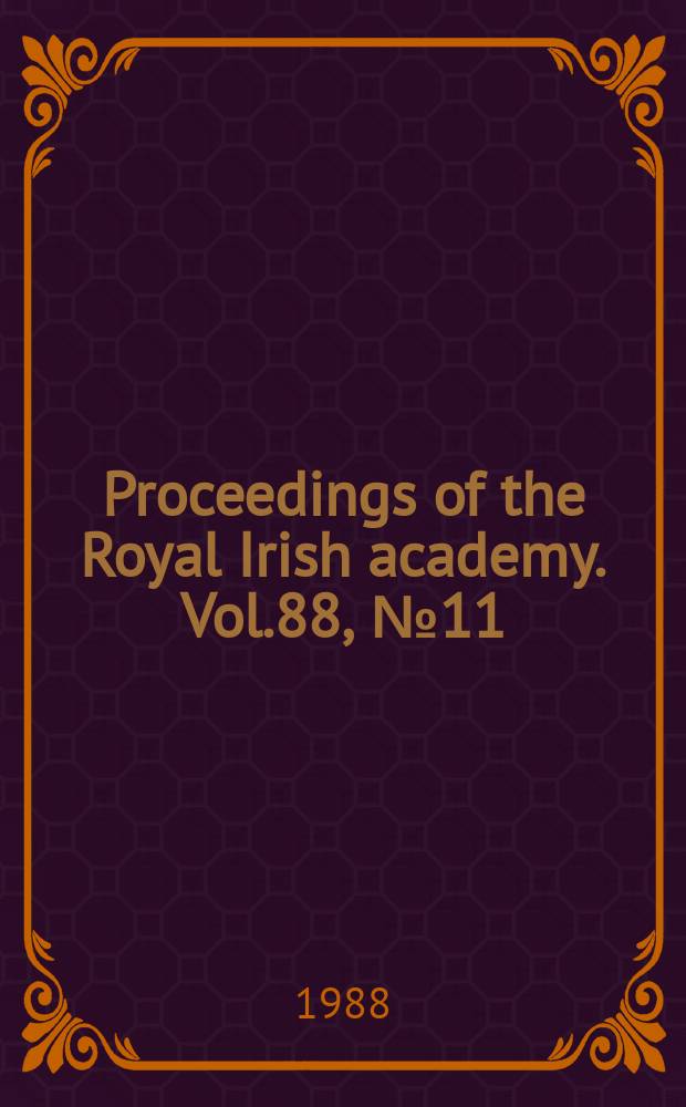 Proceedings of the Royal Irish academy. Vol.88, №11 : A classification of early Irish combs