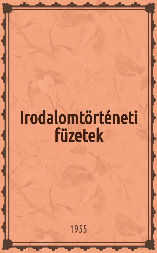 Irodalomtörténeti füzetek