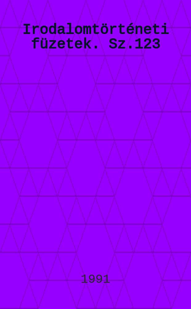 Irodalomtörténeti füzetek. Sz.123 : Péterfy Jenő
