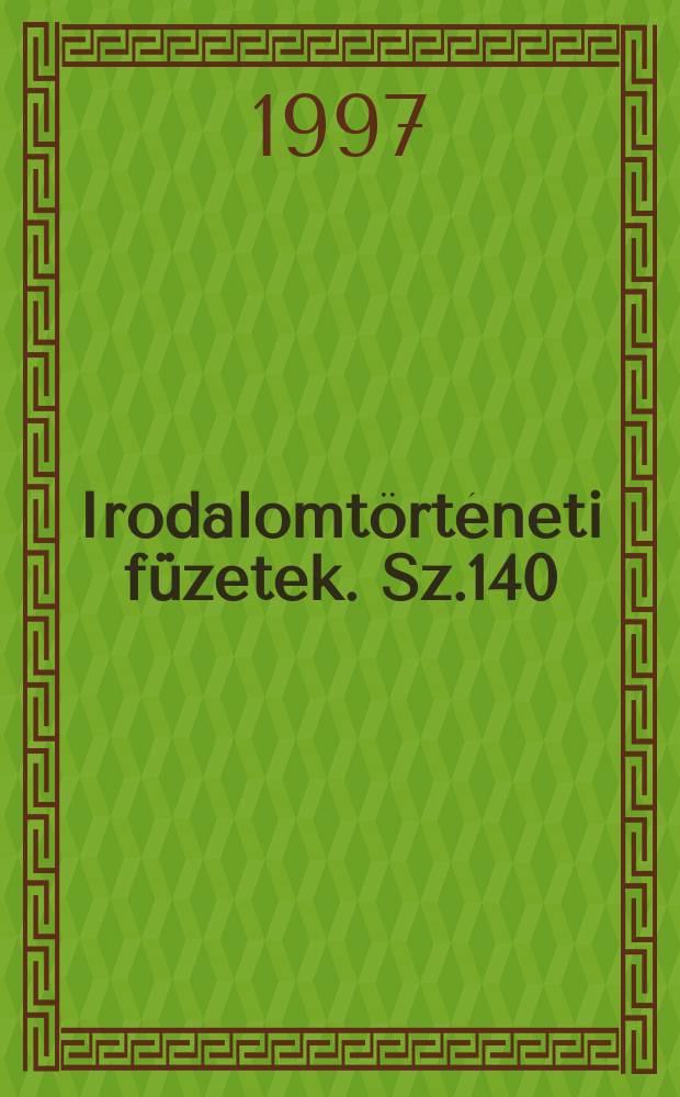 Irodalomt&ouml;rt&eacute;neti f&uuml;zetek. Sz.140 : Dr&aacute;maforma &eacute;s nyilv&aacute;noss&aacute;g