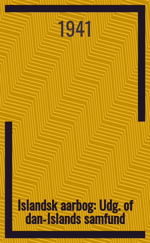 Islandsk aarbog : Udg. of dank- Islands samfund