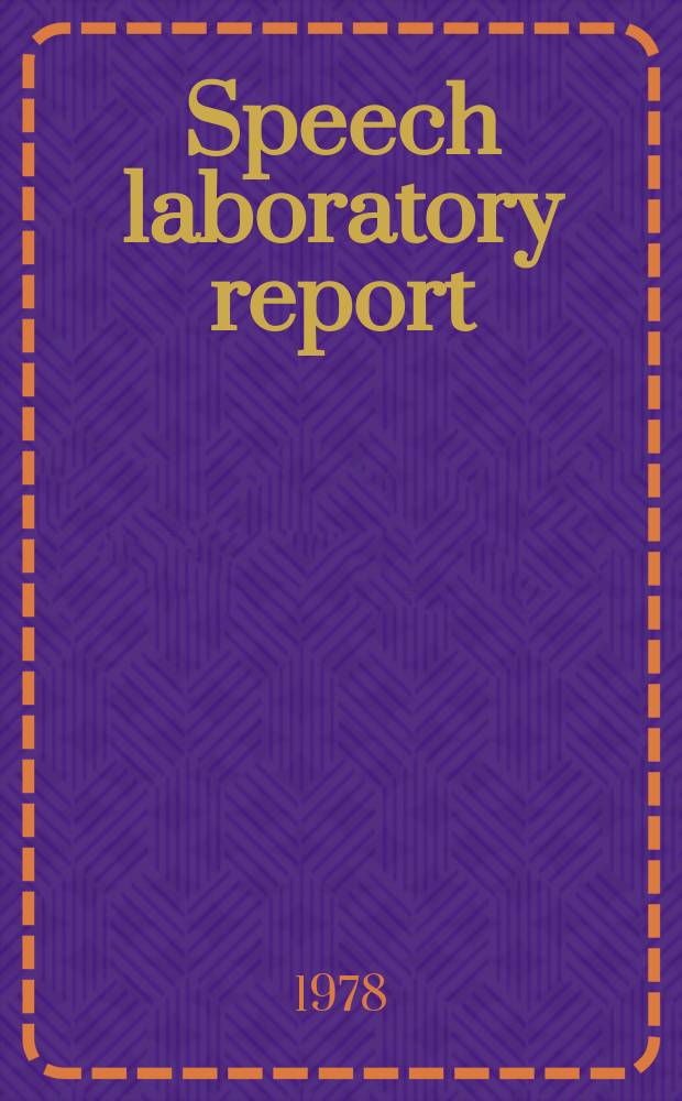 Speech laboratory report