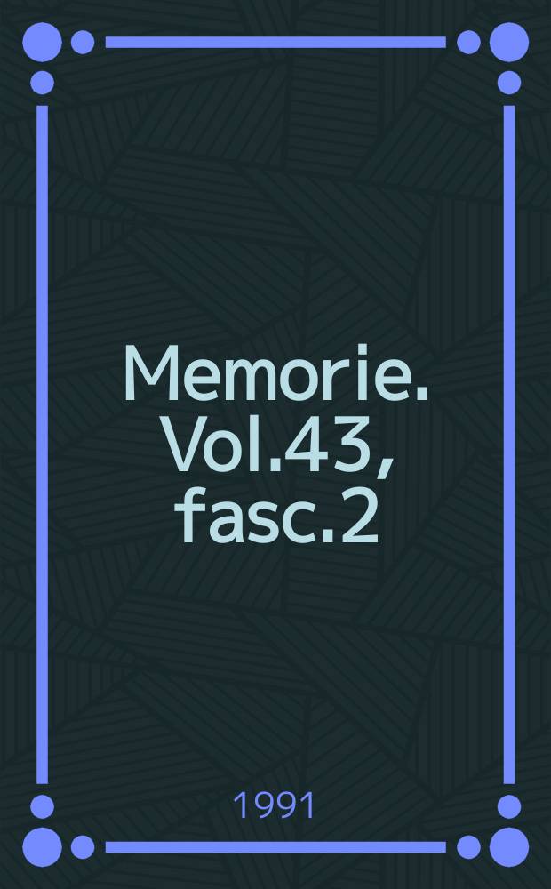 Memorie. Vol.43, fasc.2 : Il Libro della vita beata attribuito a ...