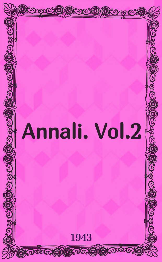 Annali. Vol.2