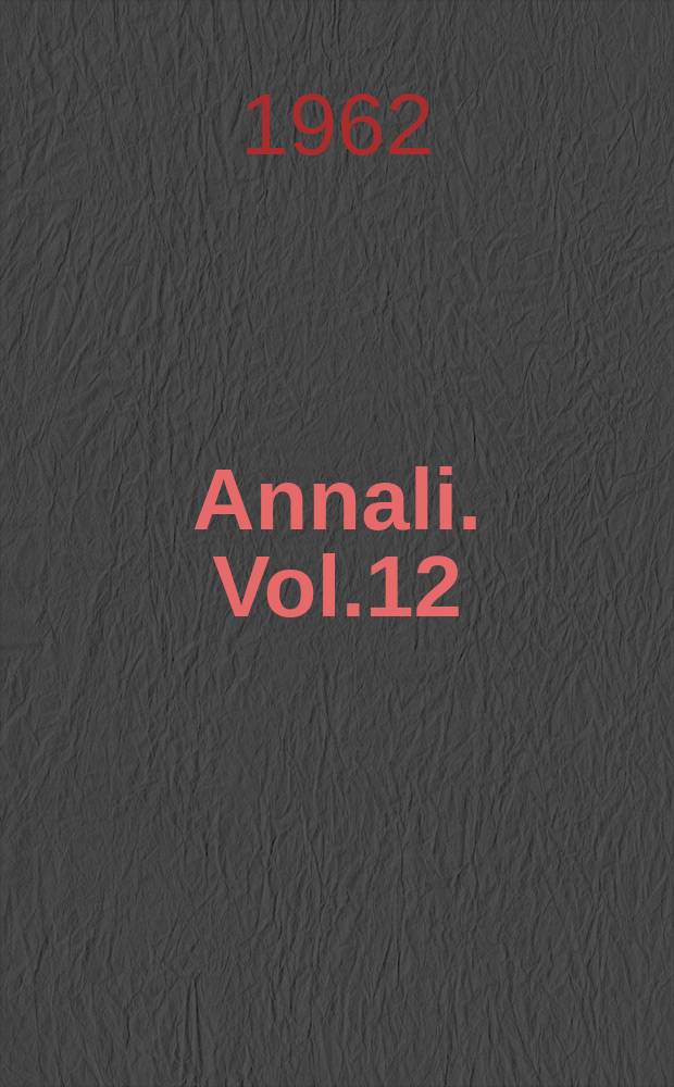 Annali. Vol.12