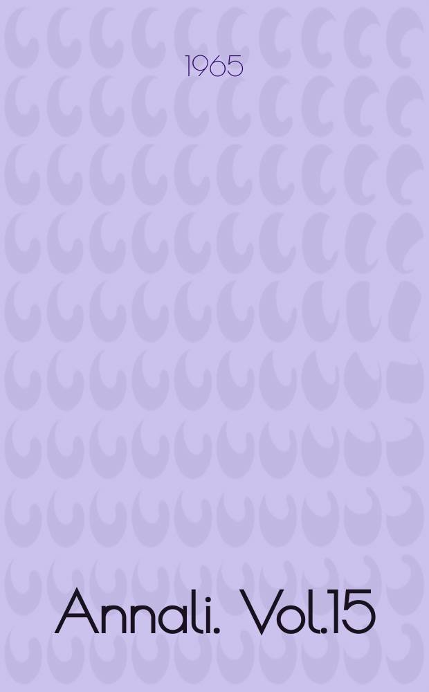 Annali. Vol.15