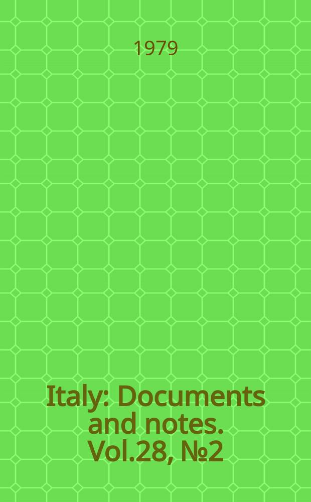 Italy : Documents and notes. Vol.28, №2