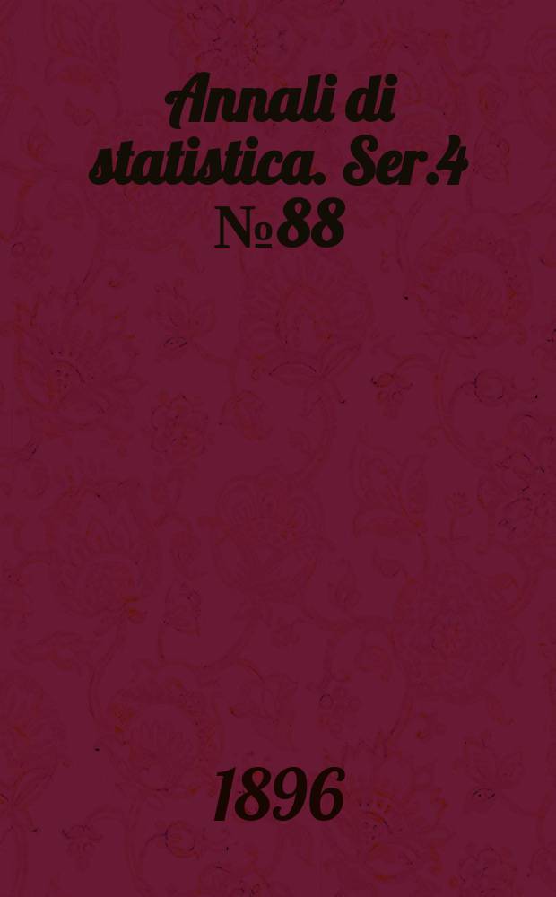 Annali di statistica. Ser.4 №88