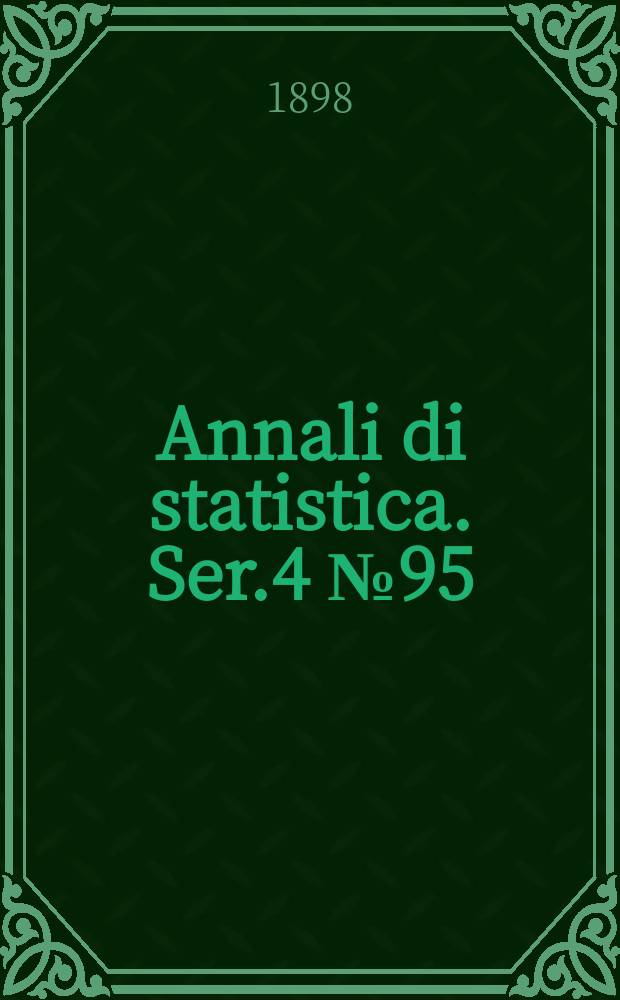 Annali di statistica. Ser.4 №95