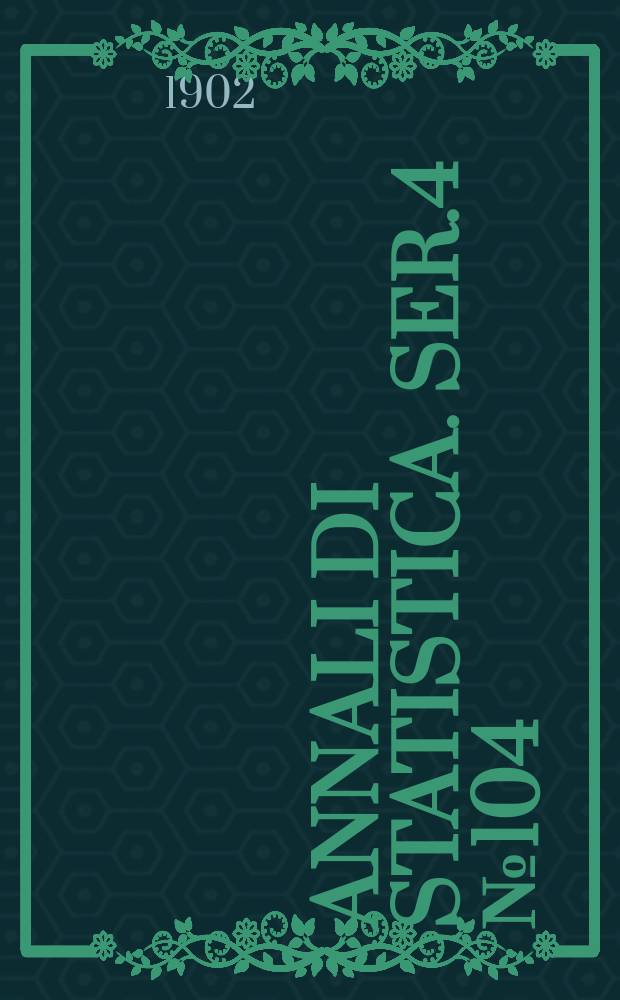 Annali di statistica. Ser.4 №104