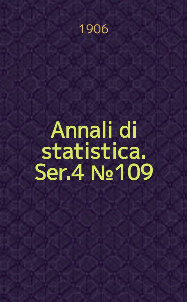 Annali di statistica. Ser.4 №109