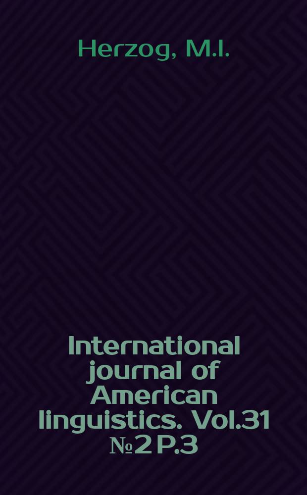 International journal of American linguistics. Vol.31 №2 P.3 : The Yiddish language in Northern Poland: its geography and history