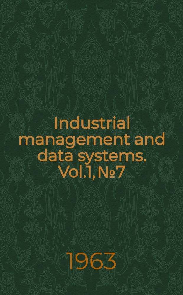 Industrial management and data systems. Vol.1, №7