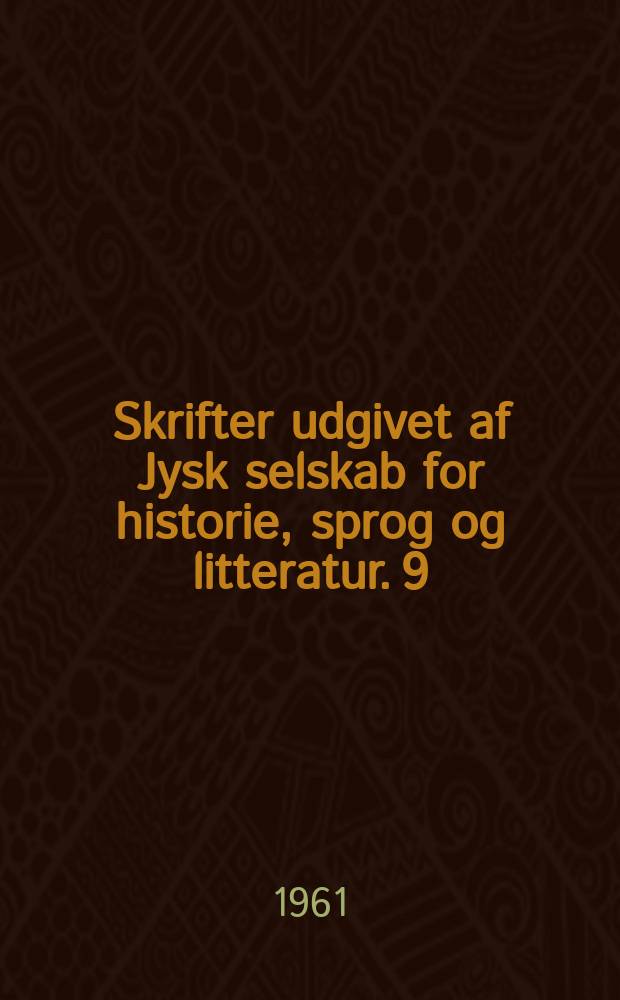 Skrifter udgivet af Jysk selskab for historie, sprog og litteratur. 9 : Ustabil balance