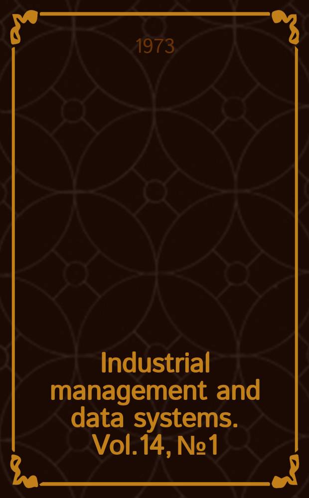 Industrial management and data systems. Vol.14, №1