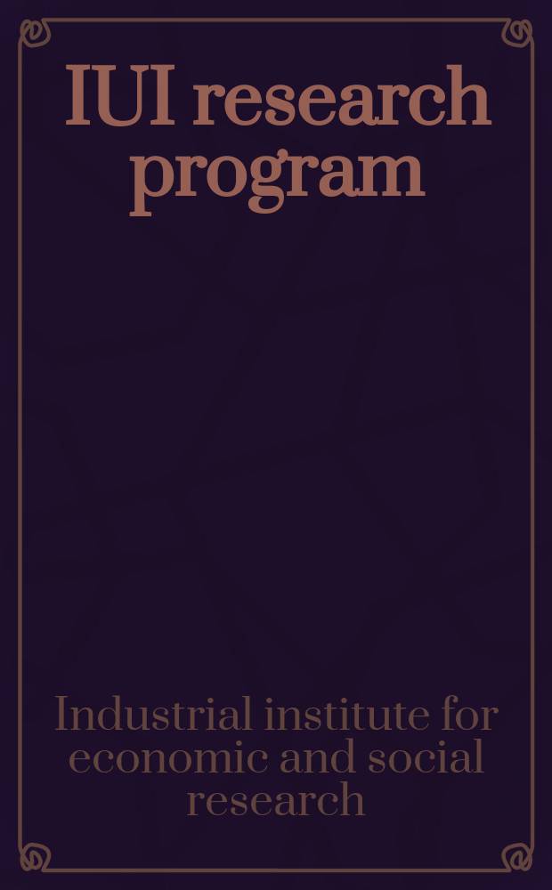 IUI research program