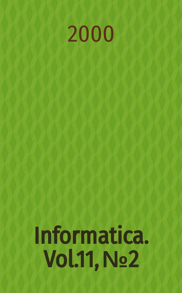 Informatica. Vol.11, №2