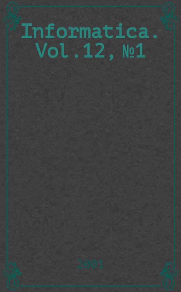 Informatica. Vol.12, №1