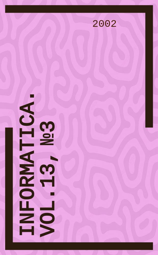 Informatica. Vol.13, №3