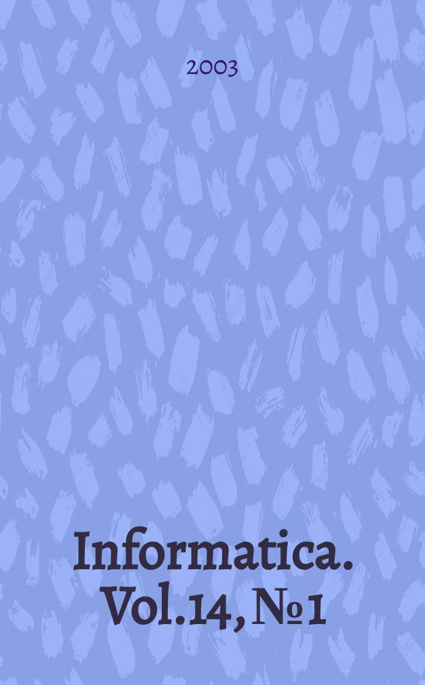 Informatica. Vol.14, №1