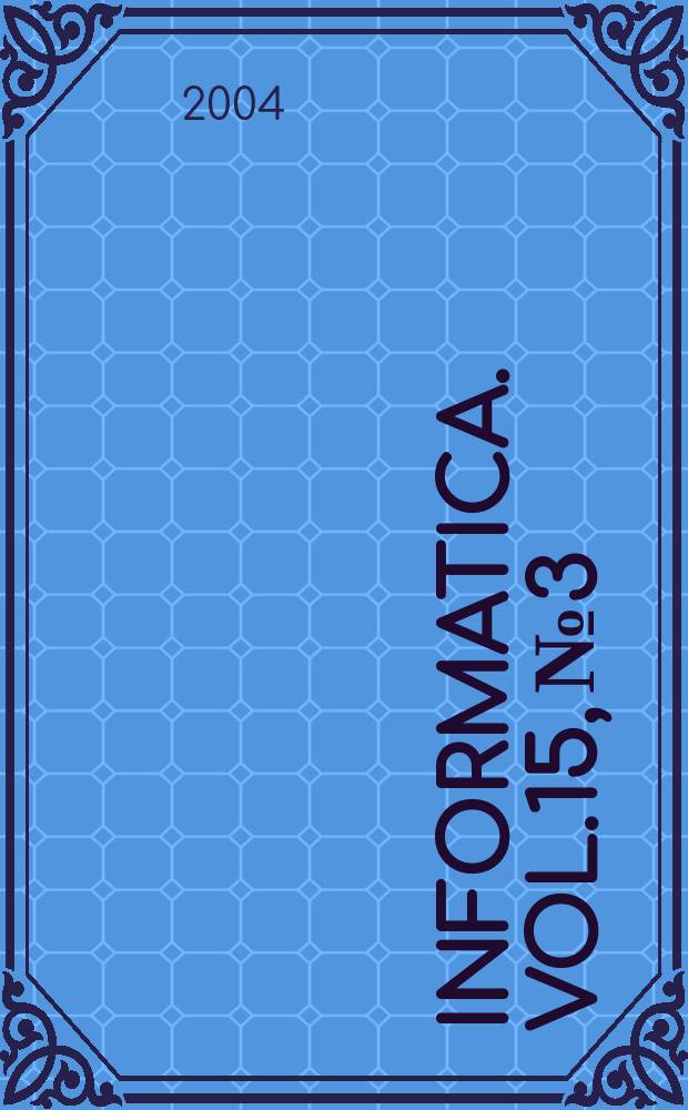 Informatica. Vol.15, №3
