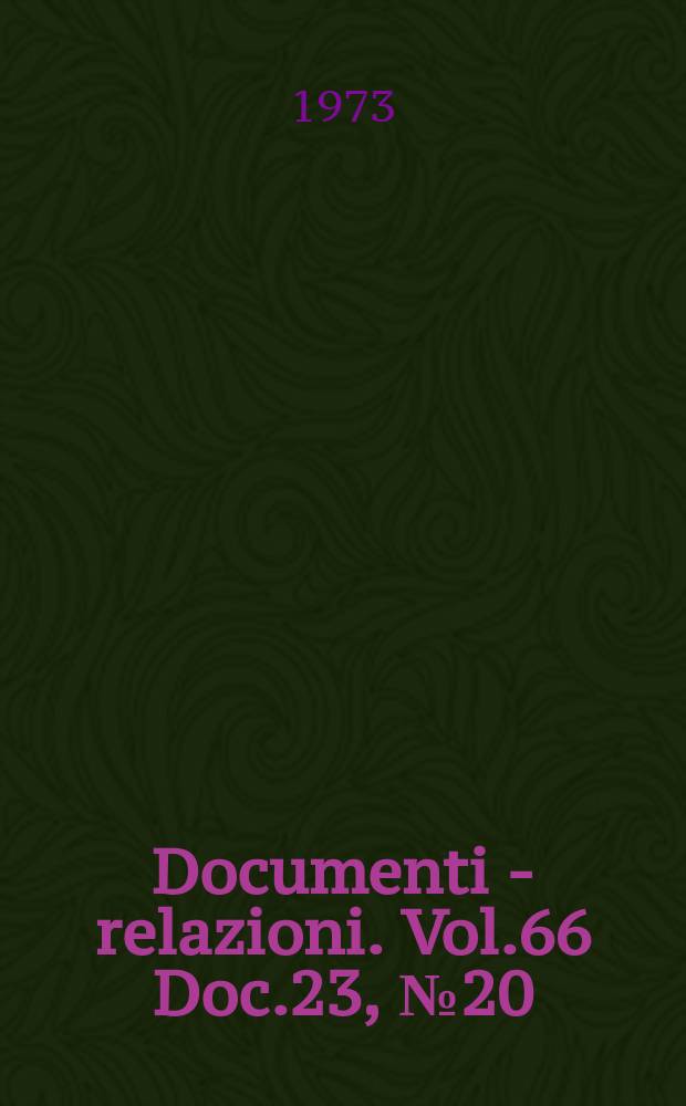 Documenti - relazioni. Vol.66 Doc.23, №20