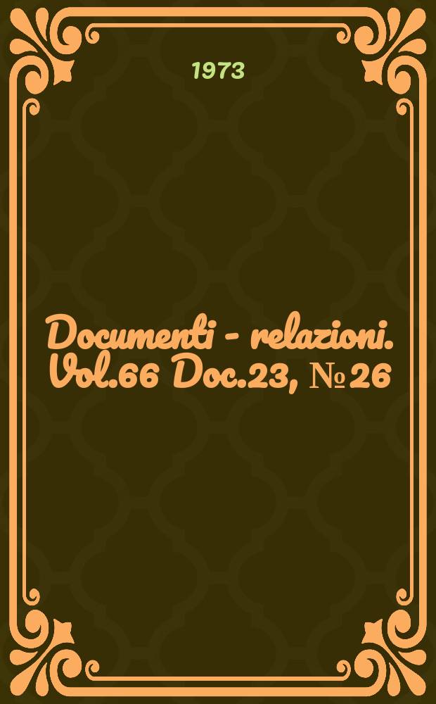 Documenti - relazioni. Vol.66 Doc.23, №26
