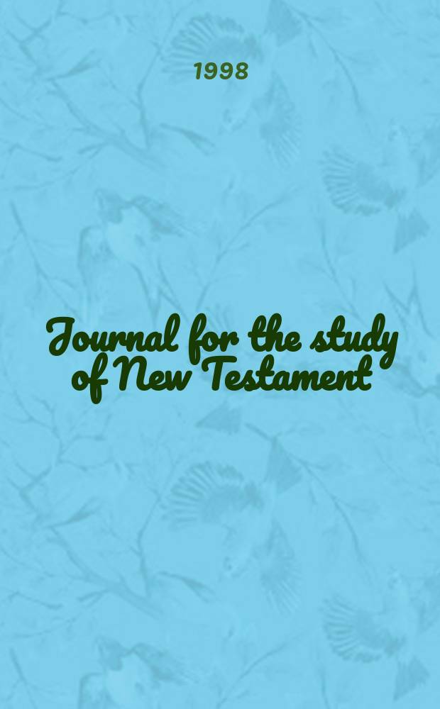 Journal for the study of New Testament : Counting betrayal