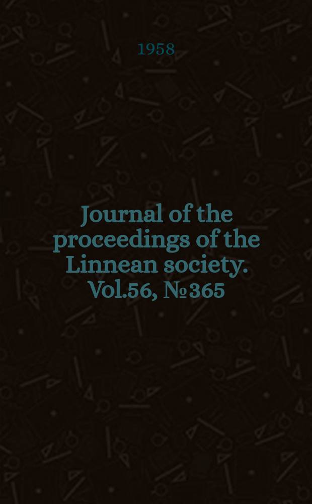 Journal of the proceedings of the Linnean society. Vol.56, №365 : Darwin- Wallage centenary