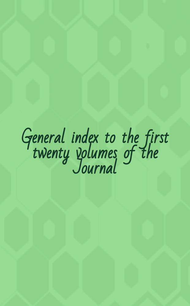 General index to the first twenty volumes of the Journal (Zoology) and the zoological portion of the Proceedings, Nov. 1858 to 1890, of the Linnean society