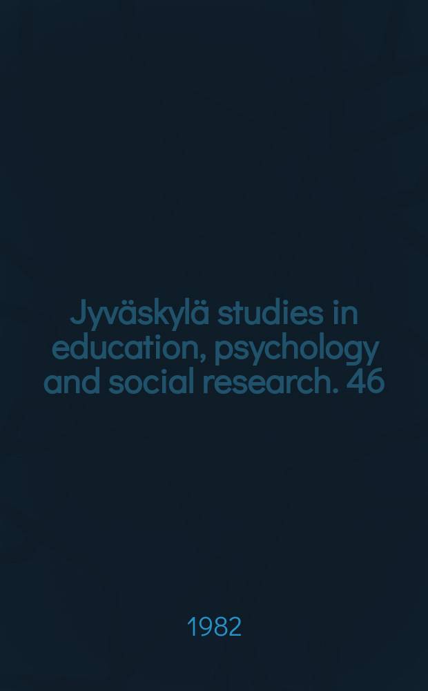 Jyväskylä studies in education, psychology and social research. 46 : Teacher's work, well-being, and health