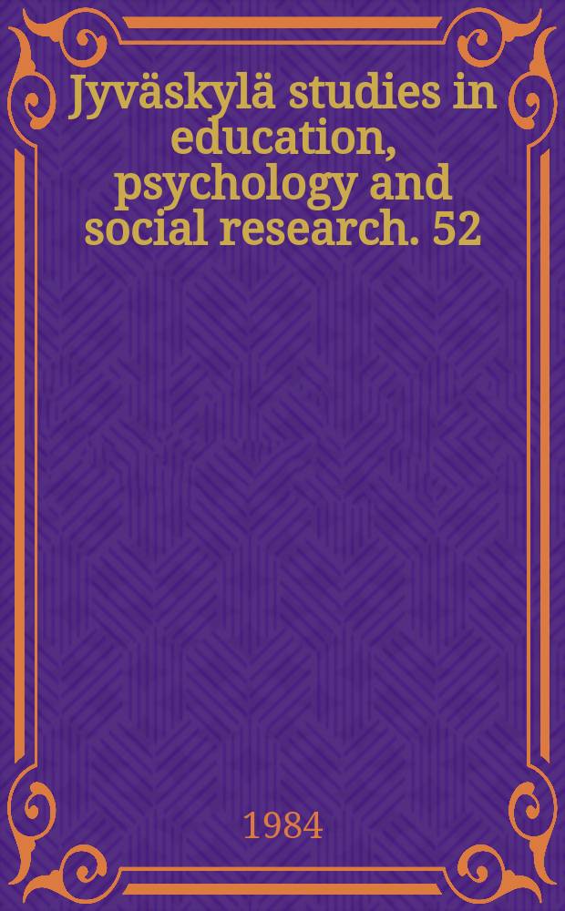 Jyväskylä studies in education, psychology and social research. 52 : The psychophysiology of anticipation and arousal