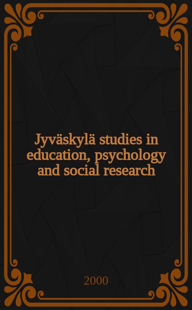 Jyväskylä studies in education, psychology and social research : Sense of coherence