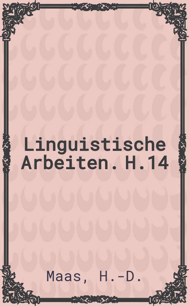 Linguistische Arbeiten. H.14 : SUSY- II- Handbuch