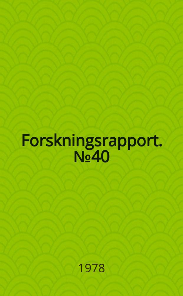 Forskningsrapport. №40 : Dead- beat control of discrete-time ...