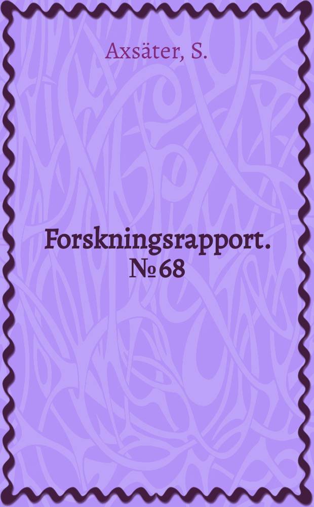 Forskningsrapport. №68 : Approximate aggregation ...