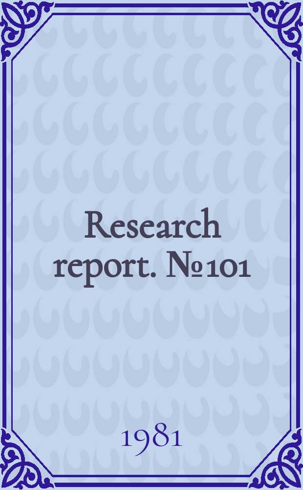 Research report. №101 : Fackligt inflytande över investeringar