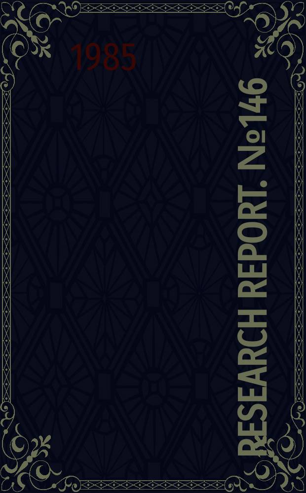 Research report. №146 : Nyetablering, nedl&auml;ggning och syssels&auml;ttning i &Ouml;sterg&ouml;tland 1972-83