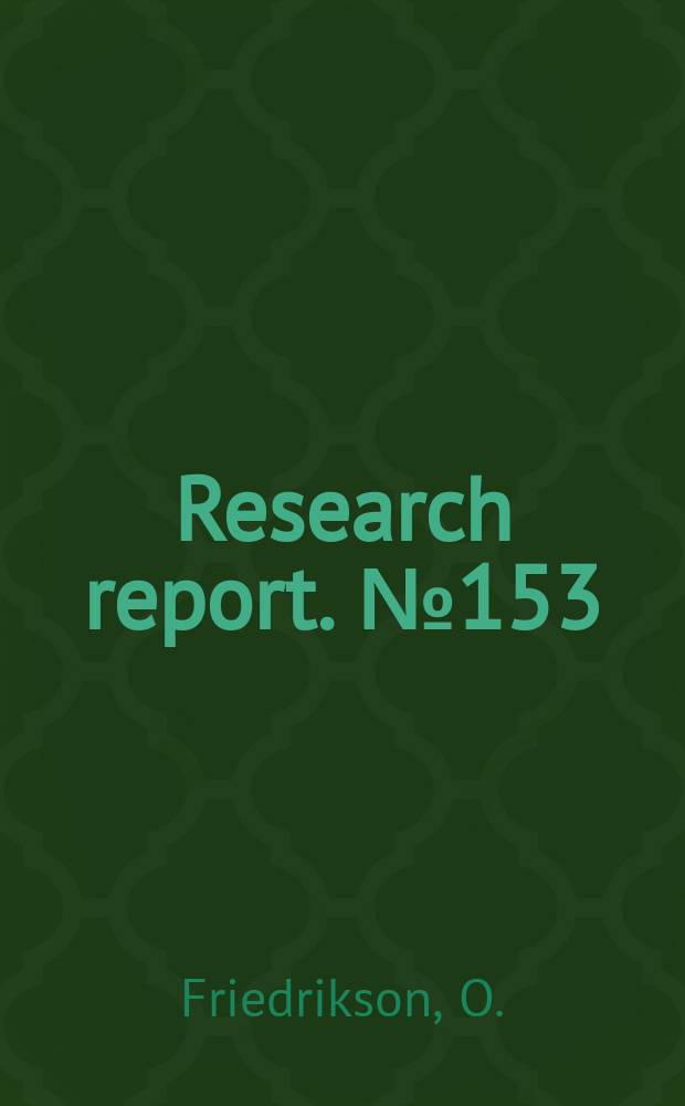Research report. №153 : Teknikspridning och - förnyelse i Jönköpings län