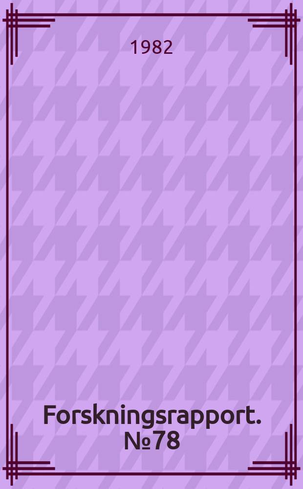 Forskningsrapport. №78 : Feasibility of aggregate production ...