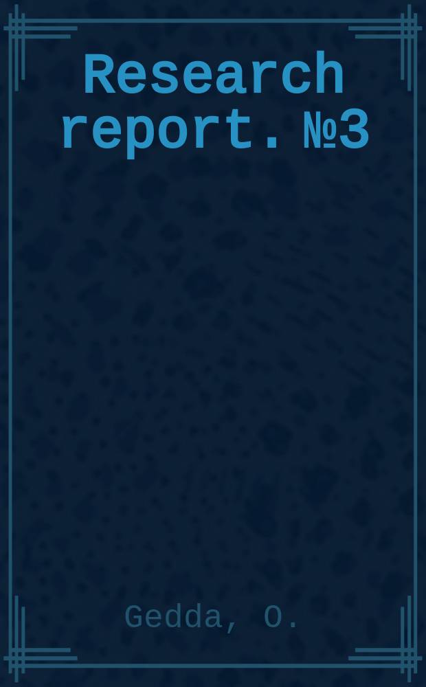 Research report. №3 : On the nutrition situation in Ethiopia