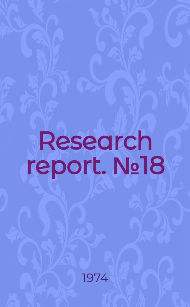 Research report. №18 : Kapitalplanering i samband ...