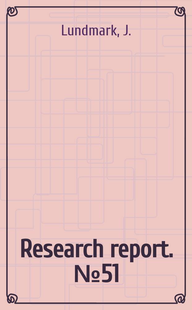 Research report. №51 : How to decrease the influence ...