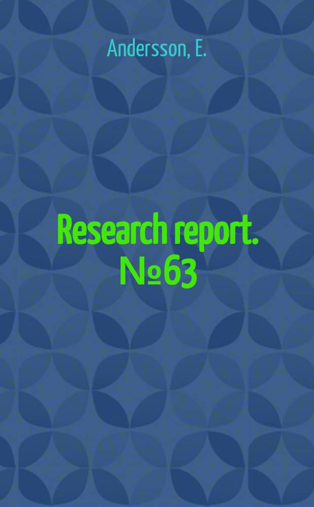 Research report. №63 : Datorimplementerad ...