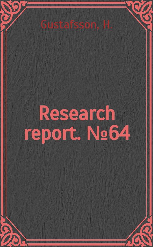 Research report. №64 : Development and transportation