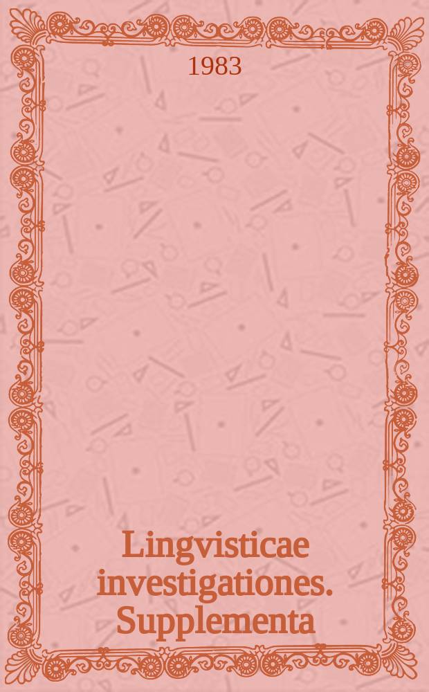 Lingvisticae investigationes. Supplementa : Studies in French & gen. ling. Vol.11 : Les verbes de mouvement en français